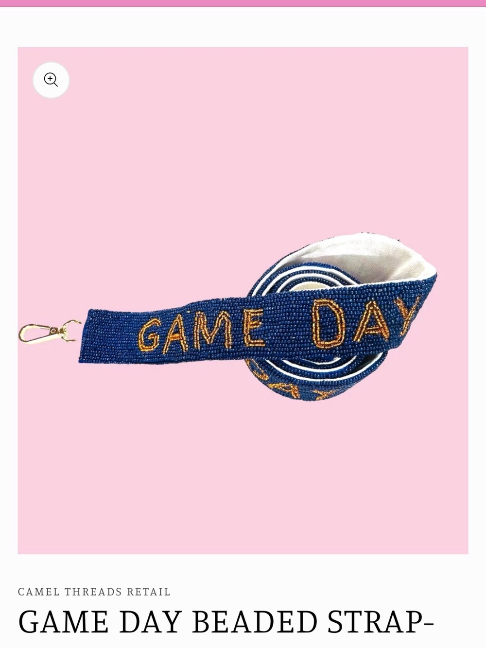 Blue "Game Day" Beaded Strap